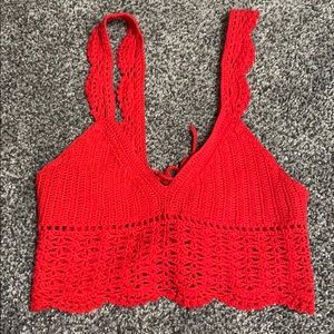 Forever 21 Red Crochet Top